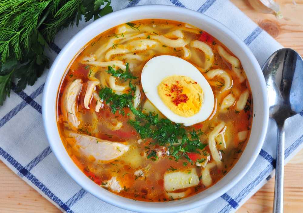 Домашняя лапша для куриного супа, рецепт на яйцах и без