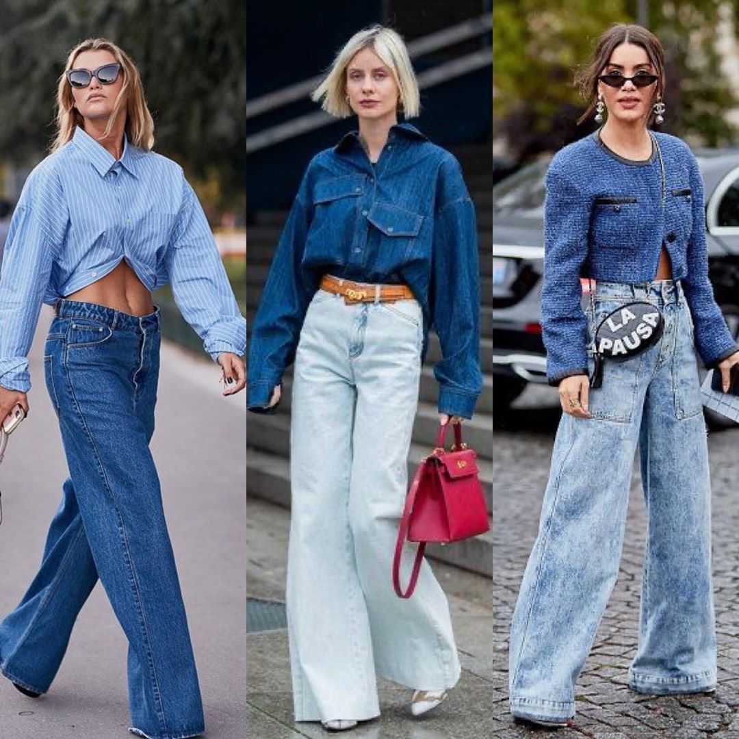 С чем носить джинсы клеш женские
