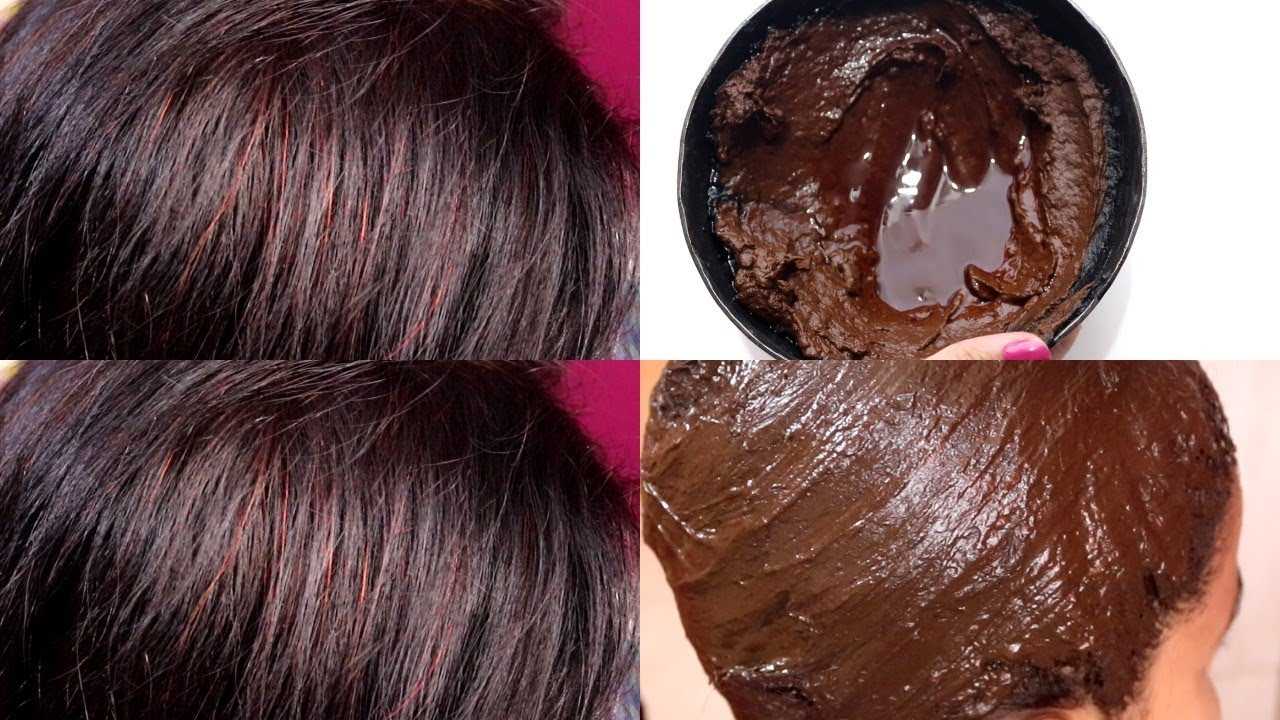 Растительная краска для волос в паре с хной дающая черный тон