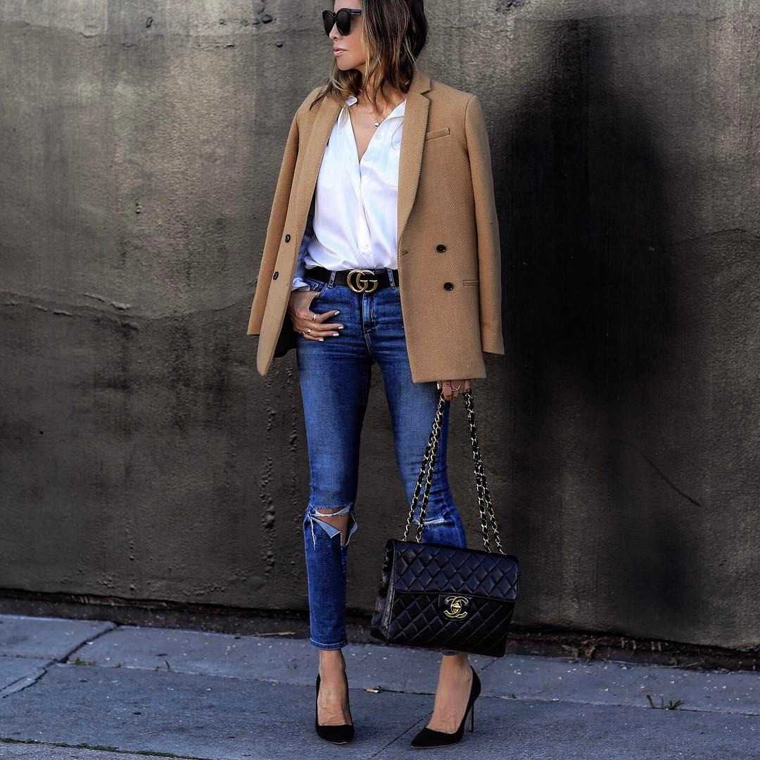 Лук пиджак с джинсами фото женский