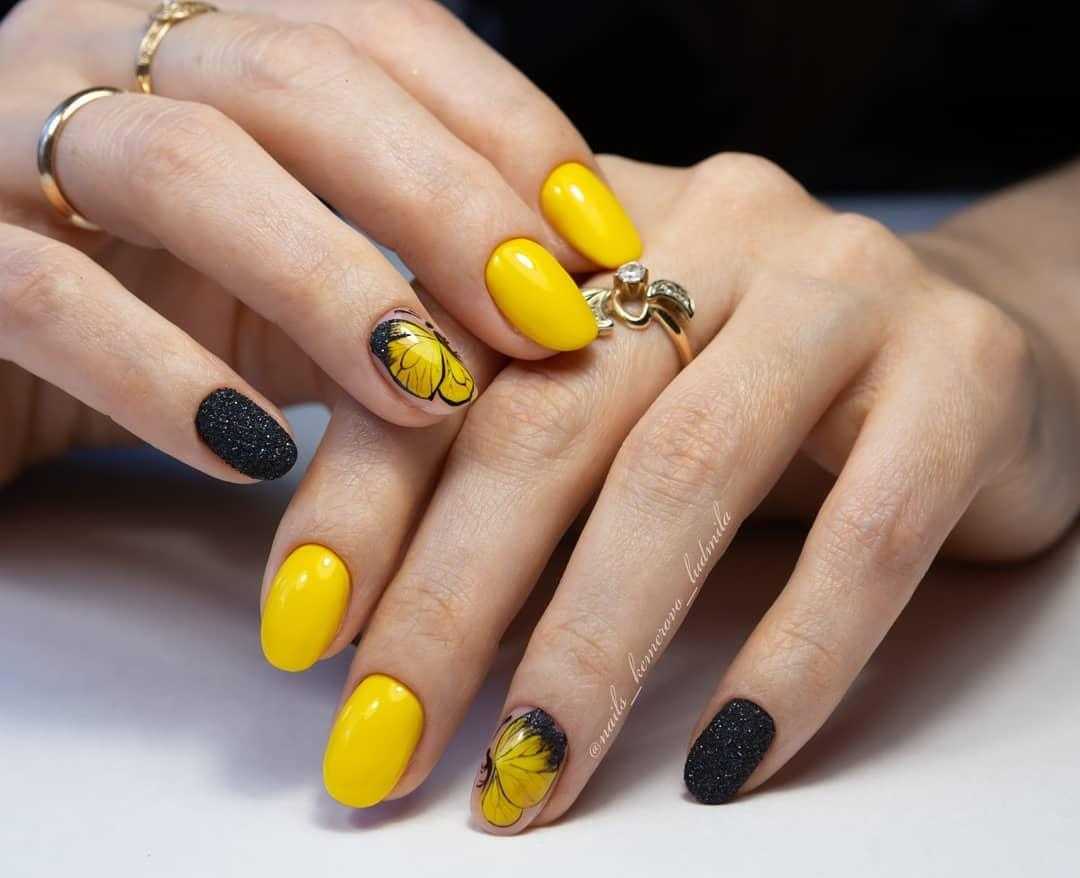 Желтый маникюр 2020-2021. более 150 фото новинок красивого и модного дизайна ногтей