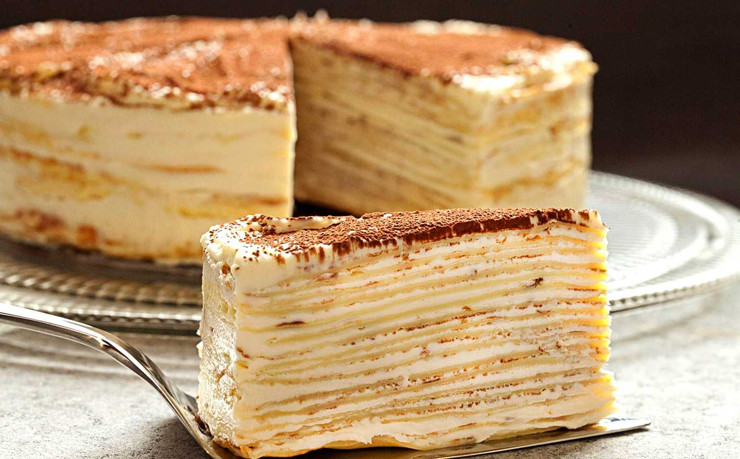 Блинный торт с кремом — 10 пошаговых рецептов