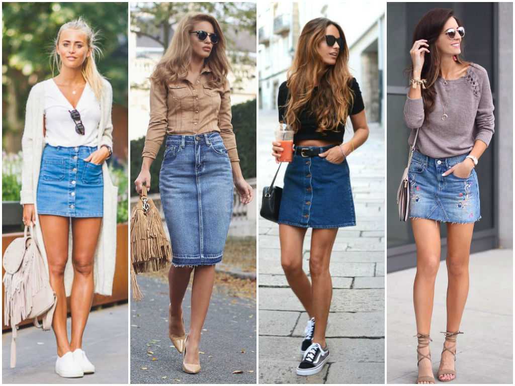 Модные джинсовые юбки в году