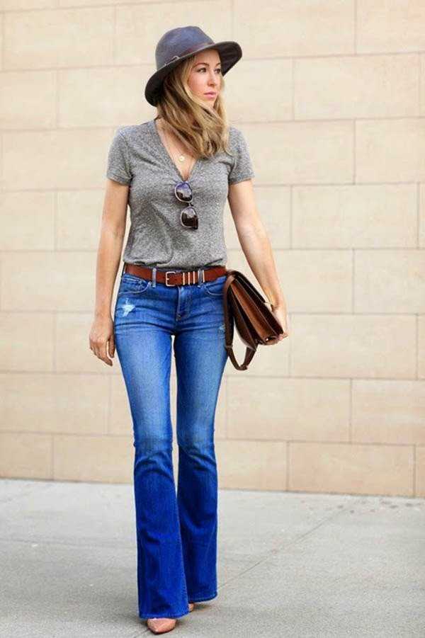 Красный ремень женский с джинсами