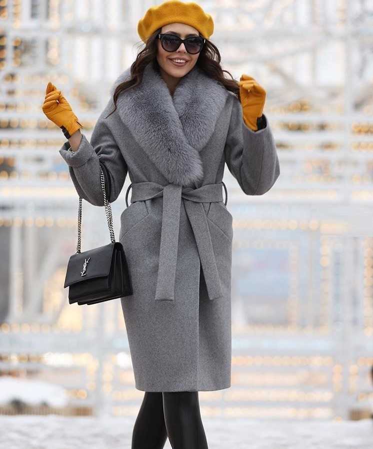 С чем носить серое женское пальто: 50 модных образов (фото)