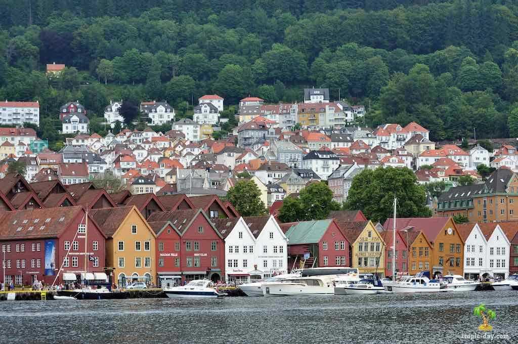 Берген, норвегия. изобилие рыбных деликатесов