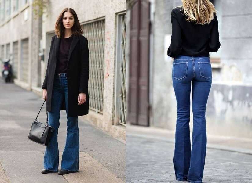 Черные джинсы клеш с чем вы носите