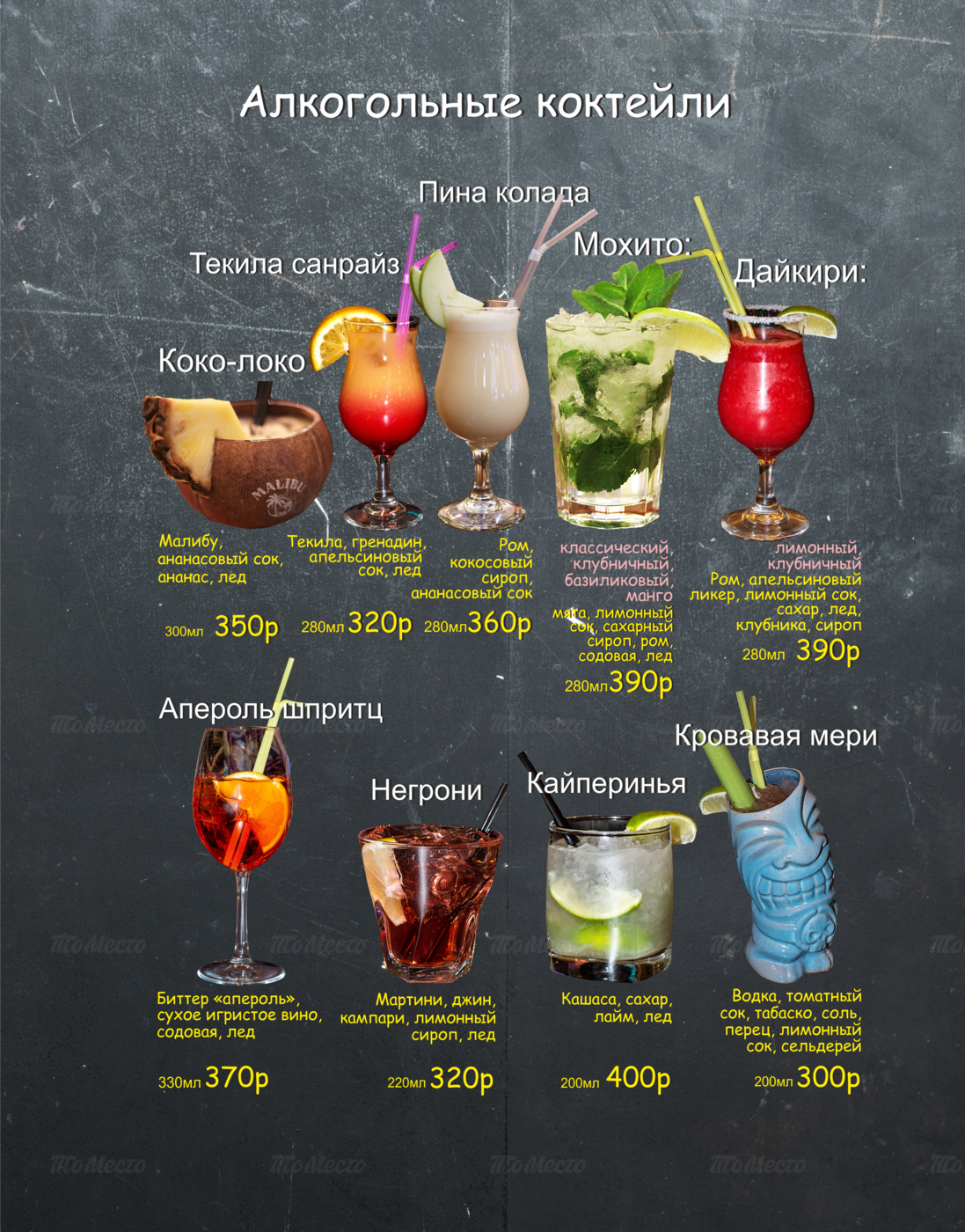 Виды алкогольных коктейлей с описанием